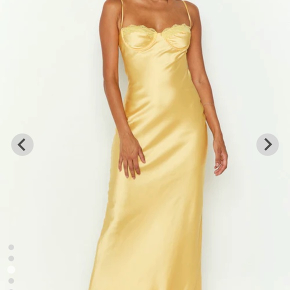 Beginning Boutique - Mariana Yellow Bust Midi Dress - Picture 1 of 5